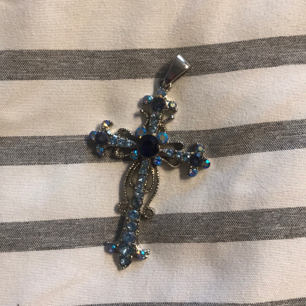 Gothic Crystal Cross Pendant